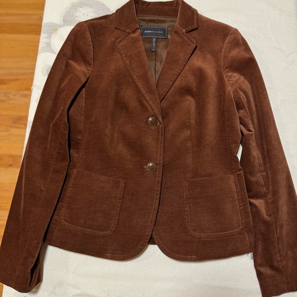 3-pc Bundle:BCBGMaxAzria Brown Velvet Blazer+Talbots Satin Blouse+Mock Neck Top - Picture 2 of 14